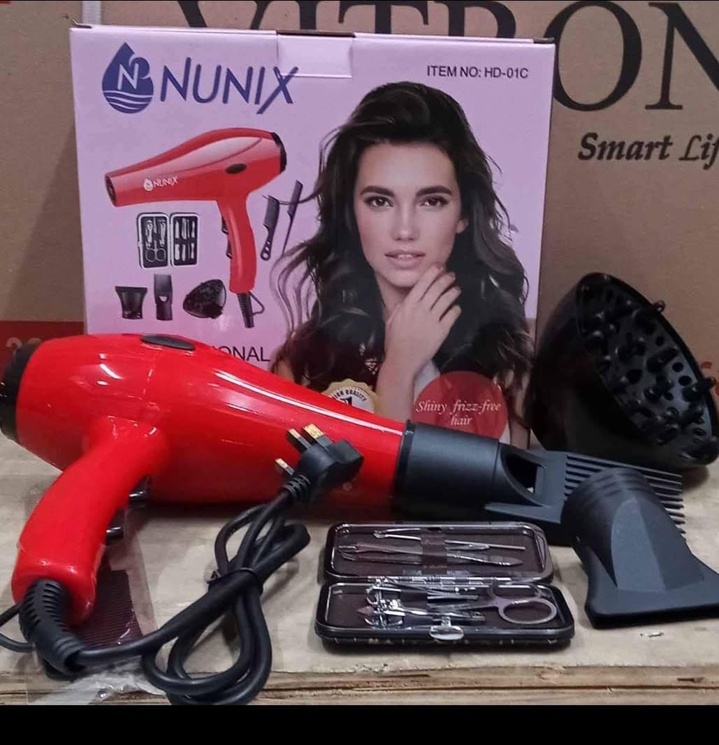 Nunix Professional Hair Dryer Set with Grooming Kit & Accessories - HD-01C