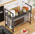 Double Layer Microwave Oven Rack Organizer with Storage Shelf