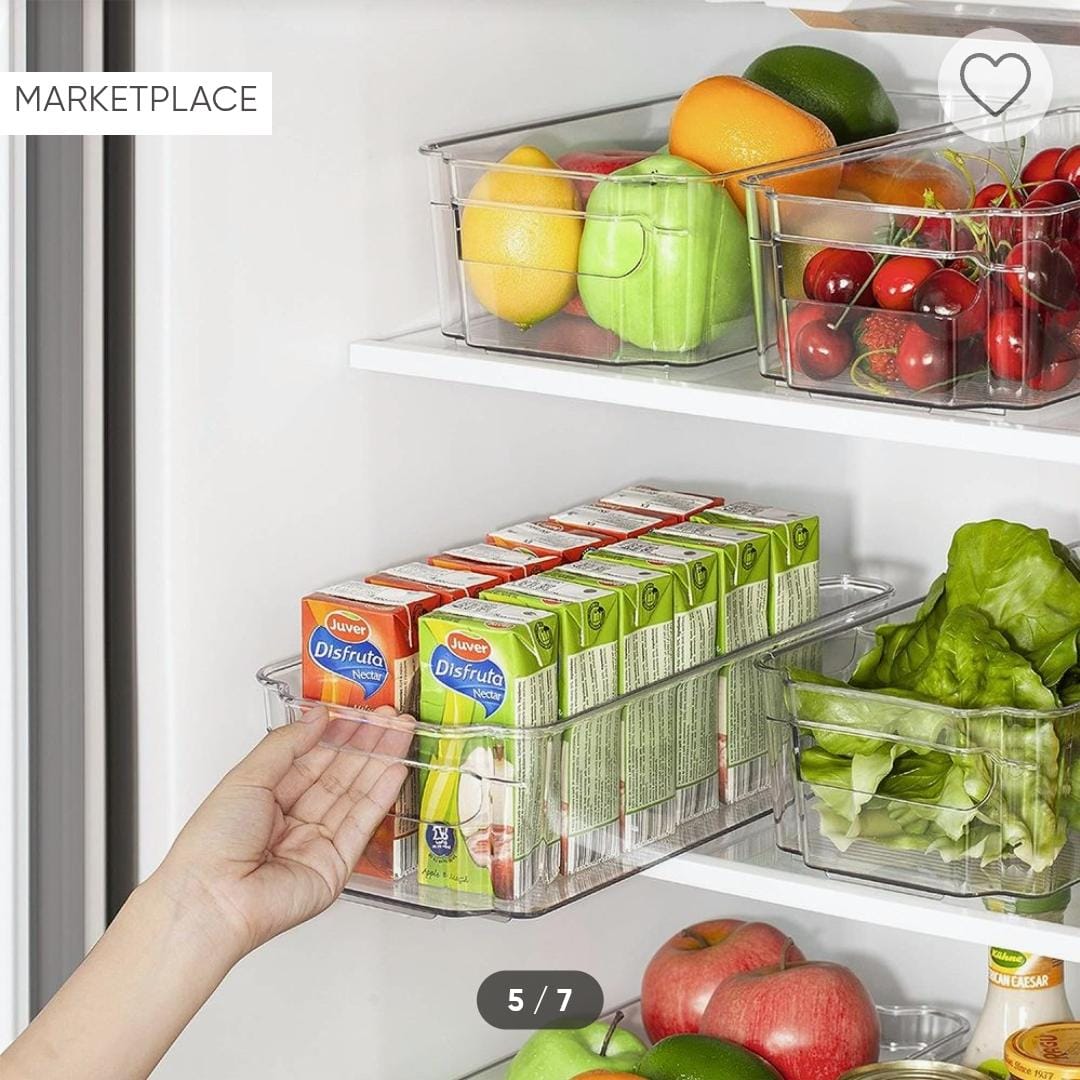 Clear Acrylic Fridge Storage Organizer Bin