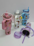 900ml Insulated Tumbler with Handle and Straw - Character Design