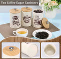 3-Piece Tea Coffee Sugar Canister Set with Bamboo Lids