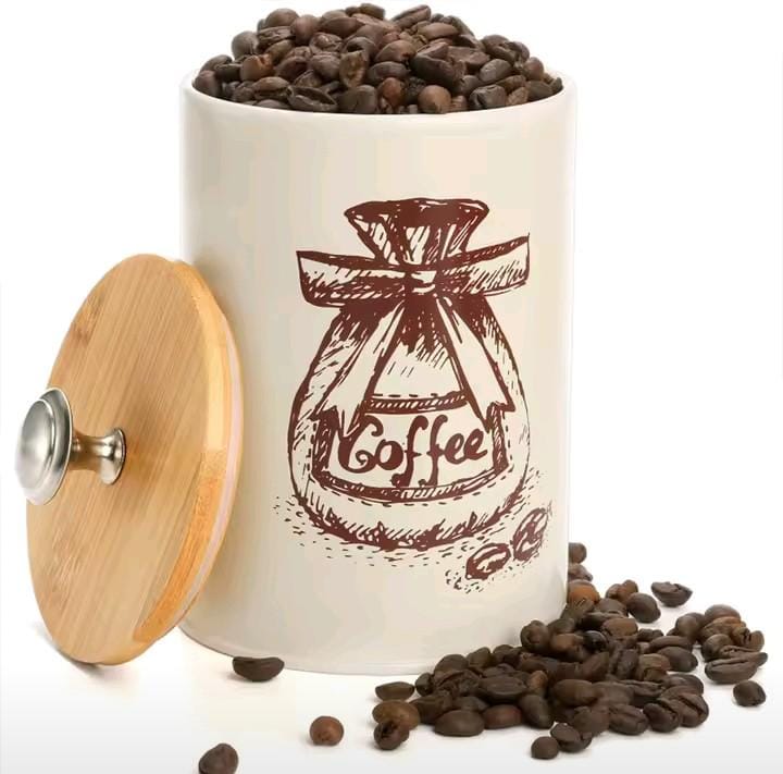 3-Piece Tea Coffee Sugar Canister Set with Bamboo Lids