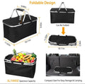 30L Foldable Insulated Picnic Basket - Portable Cooler Bag with Aluminum Frame