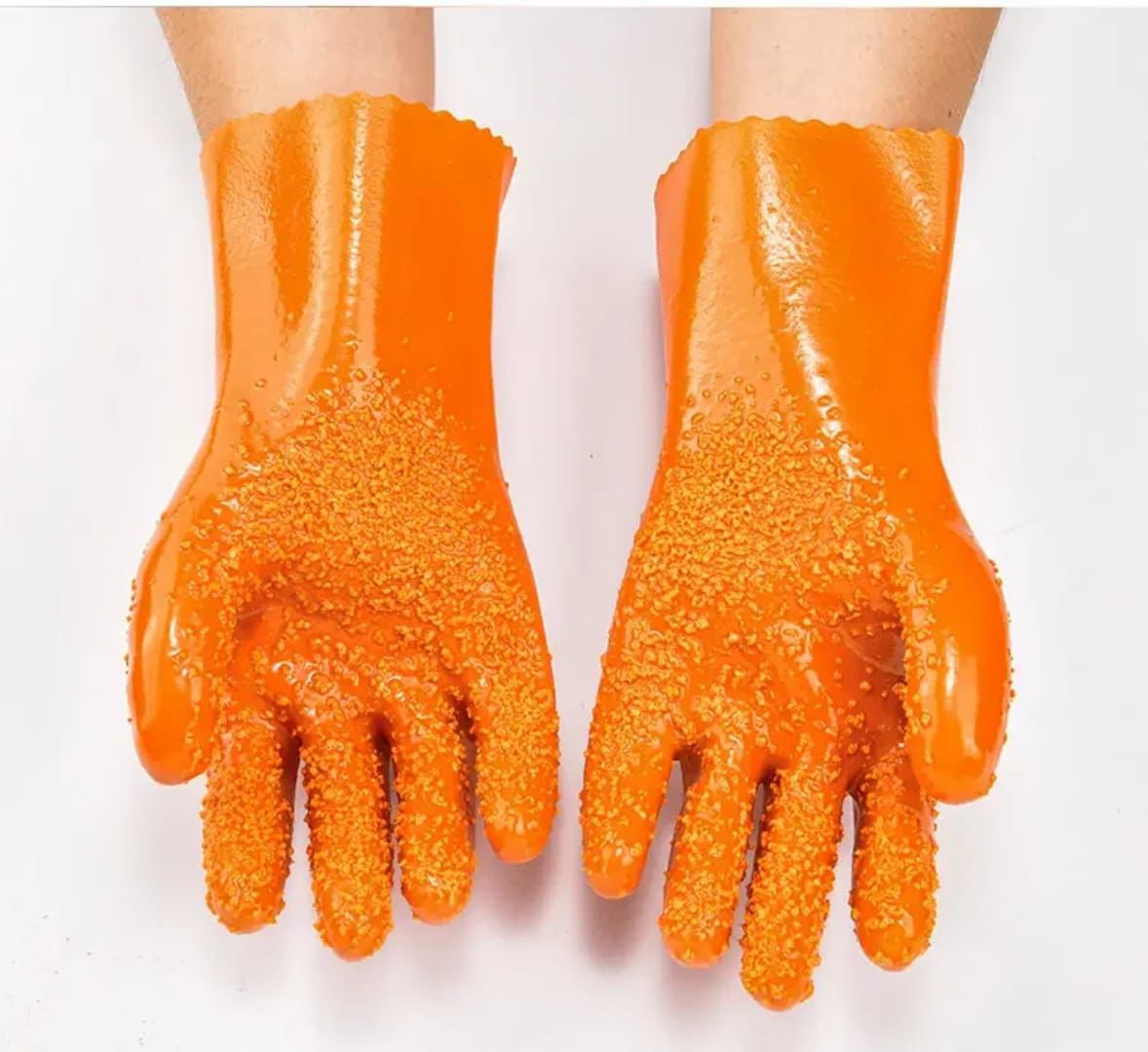 Silicone Latex Studded Cleaning Gloves - Waterproof Non-Slip Kitchen Dishwashing Gloves