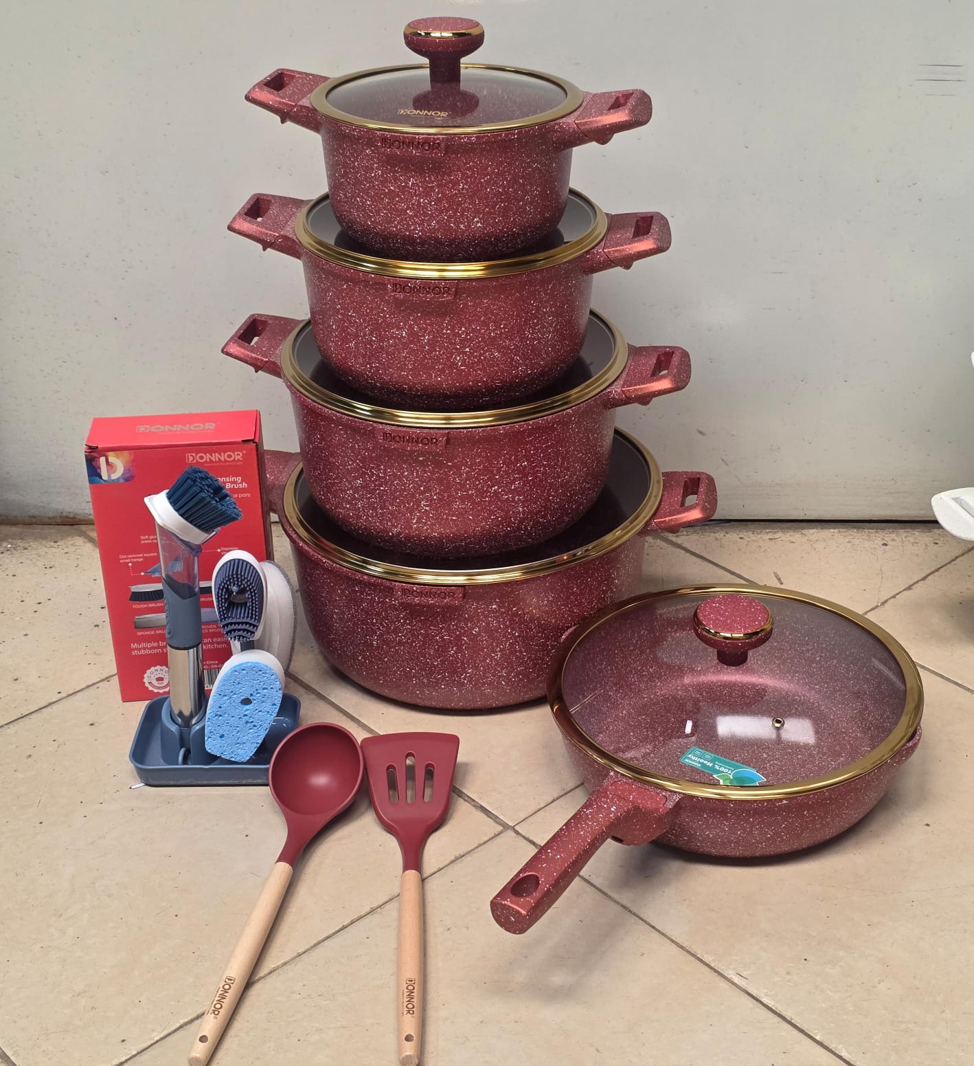 12pcs DONNOR VERA Granite Nonstick Cookware Set - Germany Technology