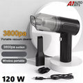 120W Rechargeable 2-in-1 Handheld Vacuum Cleaner - 3800Pa Suction with LED Light