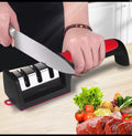 Professional 4-Stage Knife Sharpener - Stainless Steel with Non-Slip Base