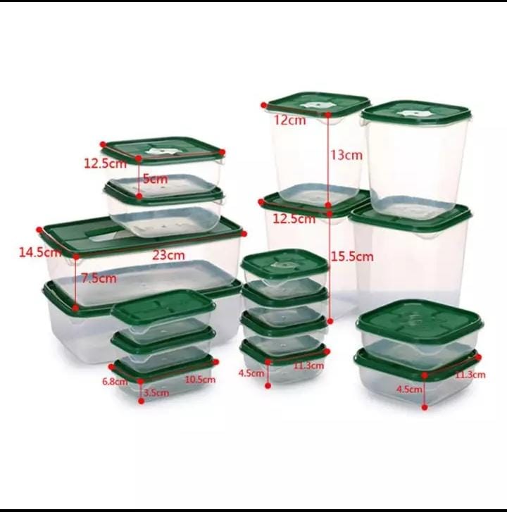17-Piece Fresh-Keeping Food Storage Container Set - Refrigerator Organizer