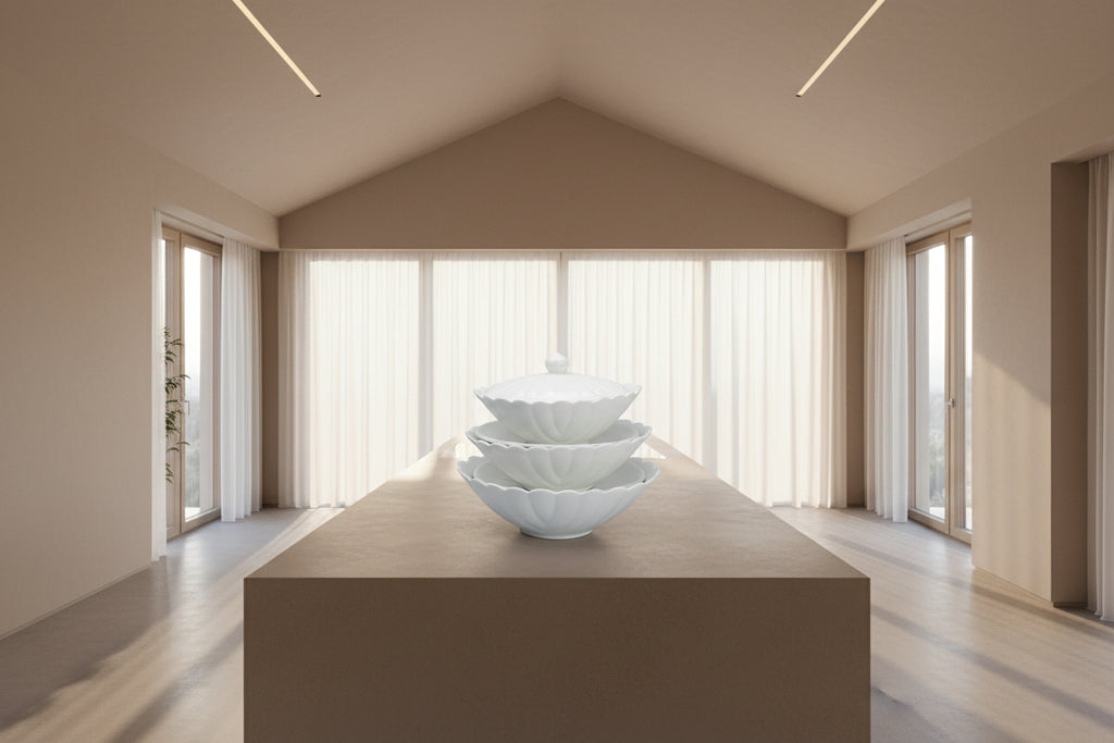 White Ceramic Serving Bowl Set - 3 Piece