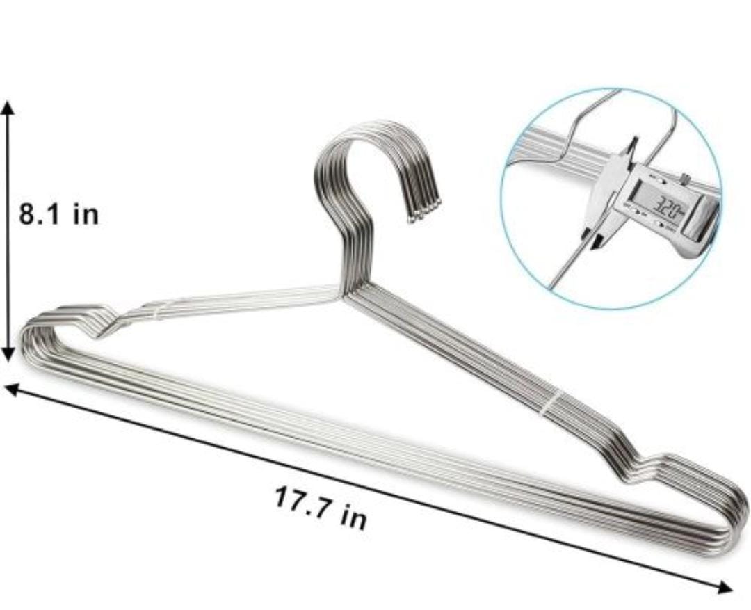 Non-Slip Stainless Steel Clothes Hangers 10-Piece Set - 40cm Colored