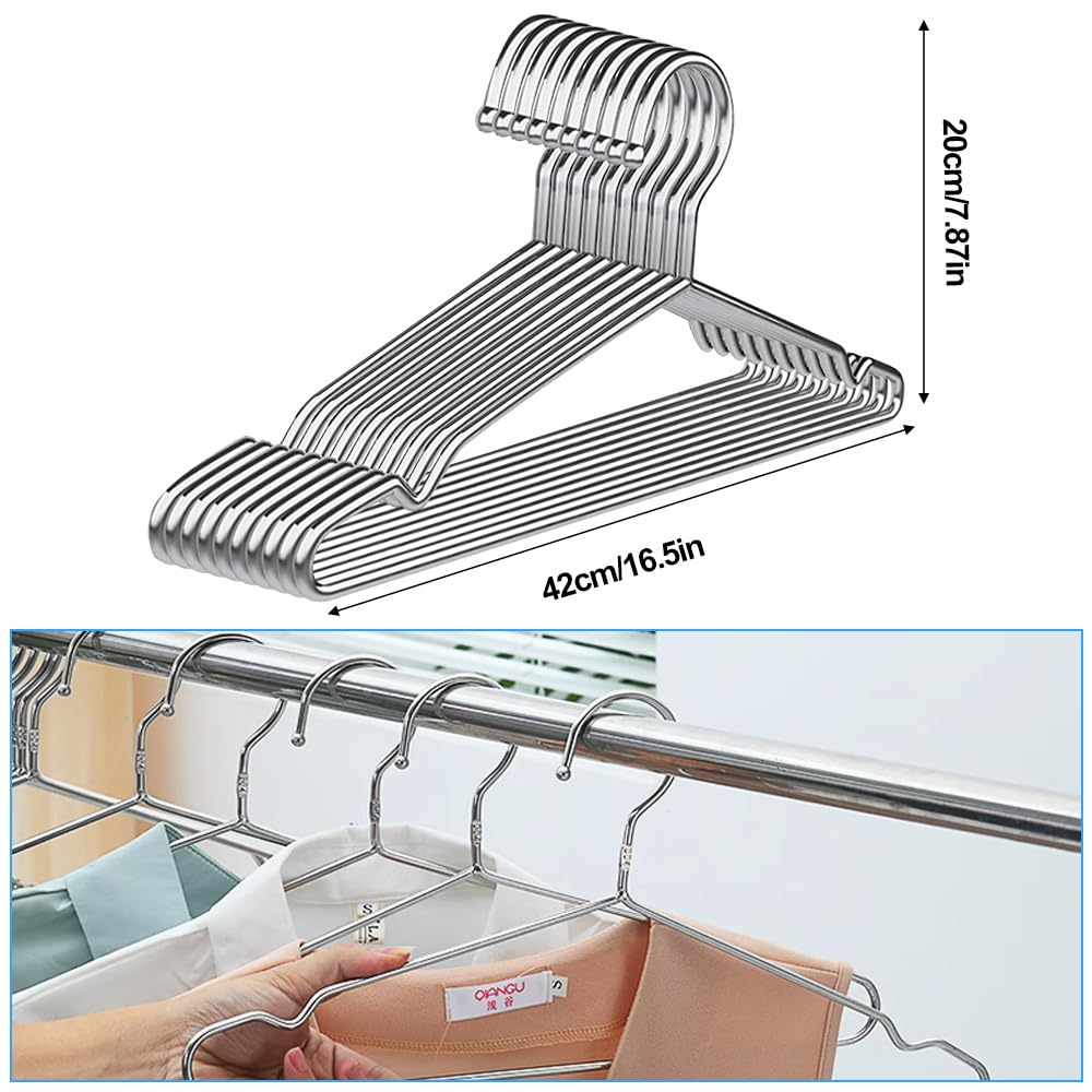Non-Slip Stainless Steel Clothes Hangers 10-Piece Set - 40cm Colored
