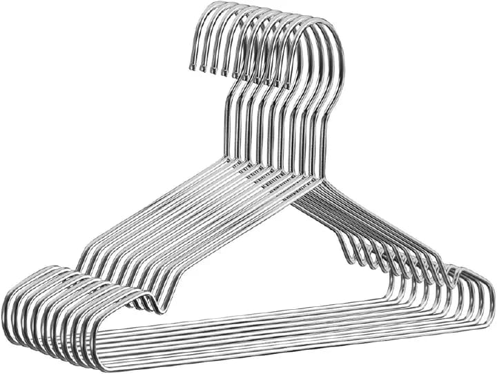 Non-Slip Stainless Steel Clothes Hangers 10-Piece Set - 40cm Colored
