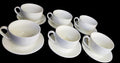 300 ml White Ceramic Cup and Saucer Set - 6 Pieces