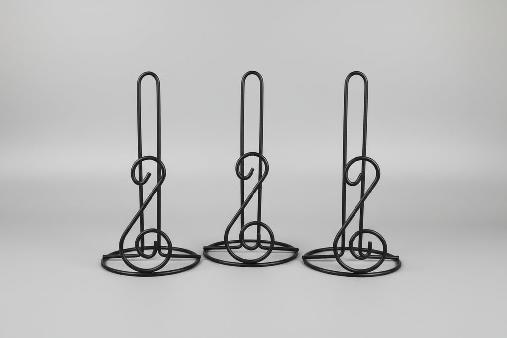 Black Metal Paper Towel Holder - Elegant Scroll Design