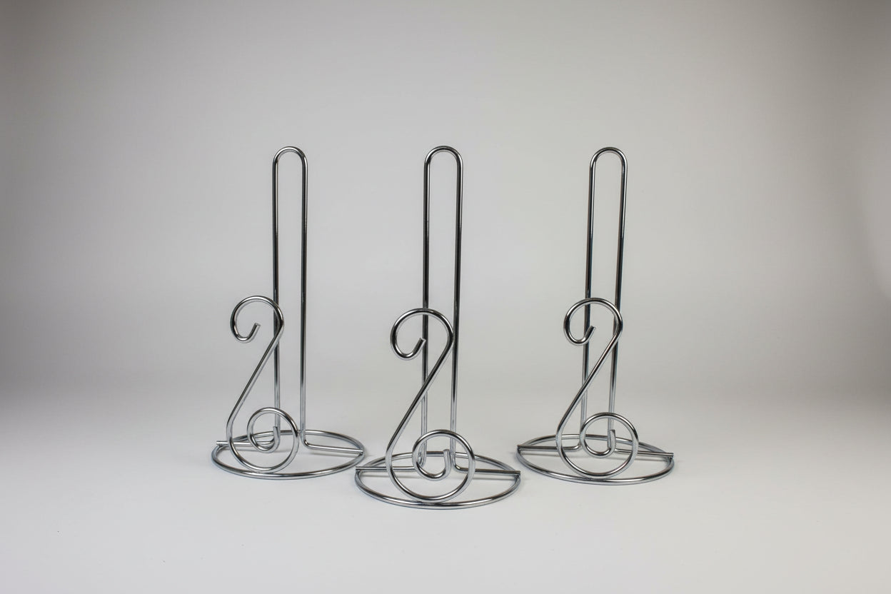 Black Metal Paper Towel Holder - Elegant Scroll Design