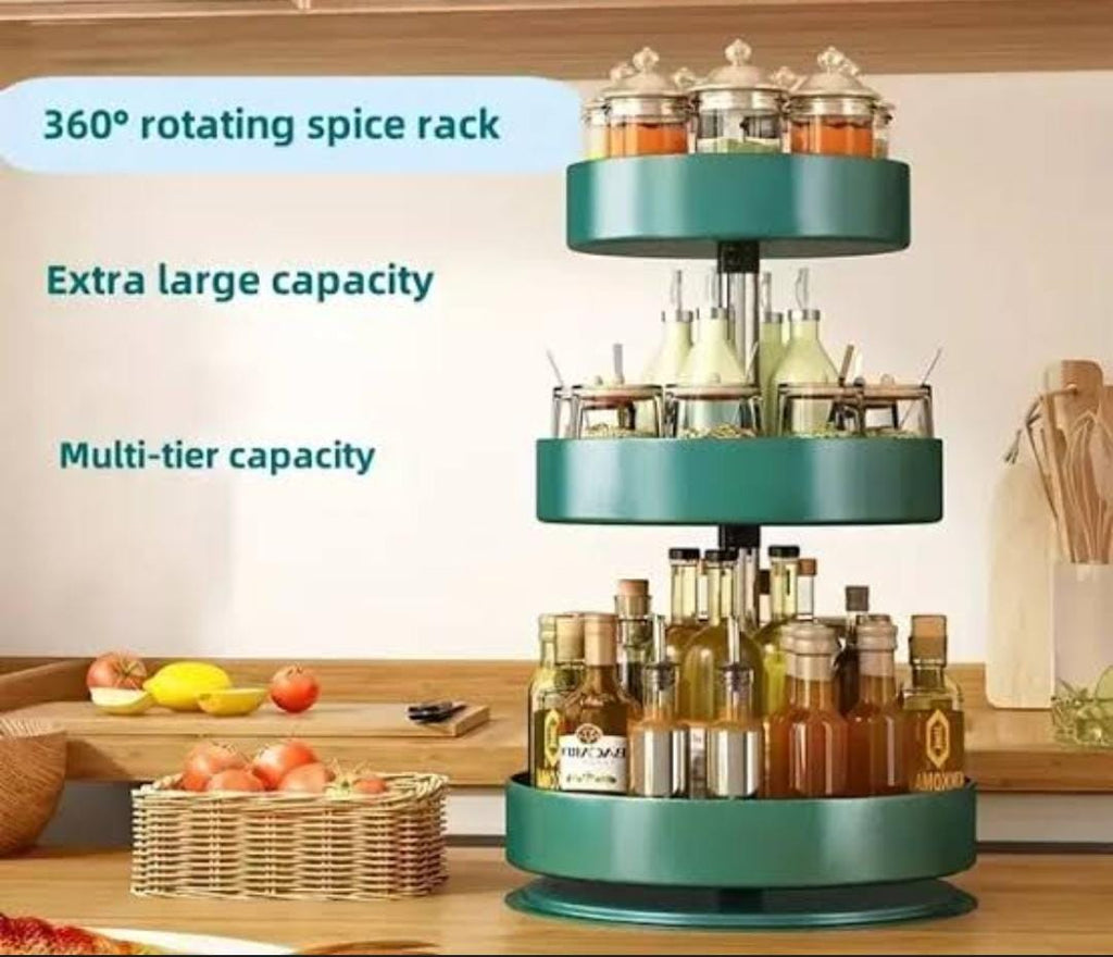 3-Tier 360° Rotating Organizer Shelf - Green
