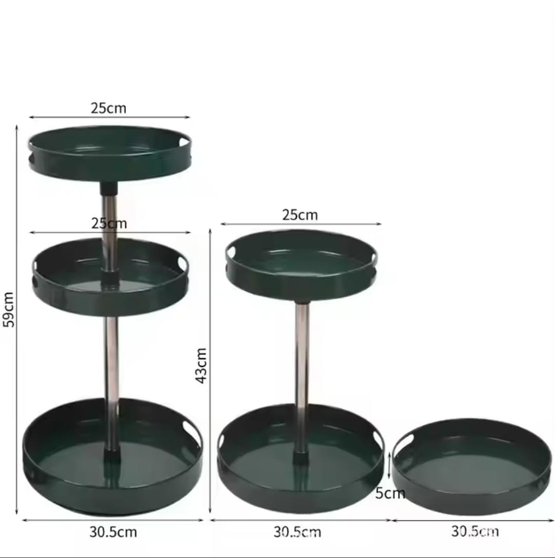 3-Tier 360° Rotating Organizer Shelf - Green
