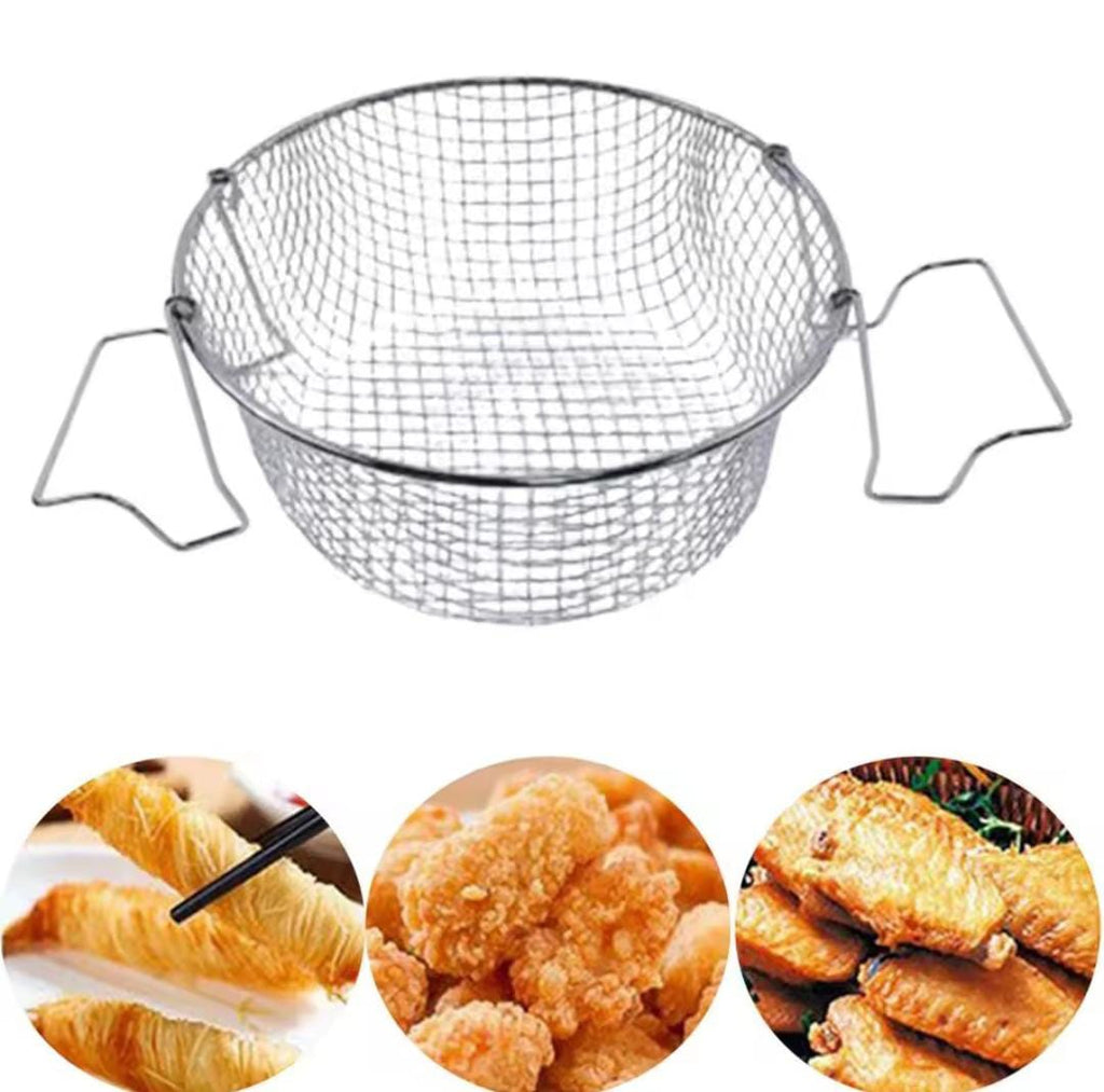 Stainless Steel Deep Frying Basket Sieve - Round