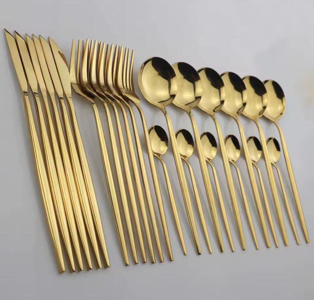 24pcs Luxury Cutlery Set Stainless Steel