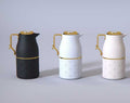 Premium Vacuum Flask 1L with Gold Handle - Floral Design