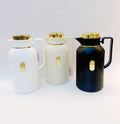Elegant Glass Vacuum Flask 1L with Gold Lid