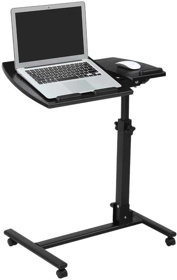 Heavy Gauge Foldable Rolling Laptop Desk with Mouse Pad Tray
