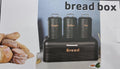 Galvanized Metal Bread Bin & Canister Set – Black with Rose Gold Accents