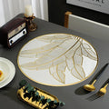 PVC Waterproof Heat Resistant Round Table Mats – Set of 6 | Gold & Silver