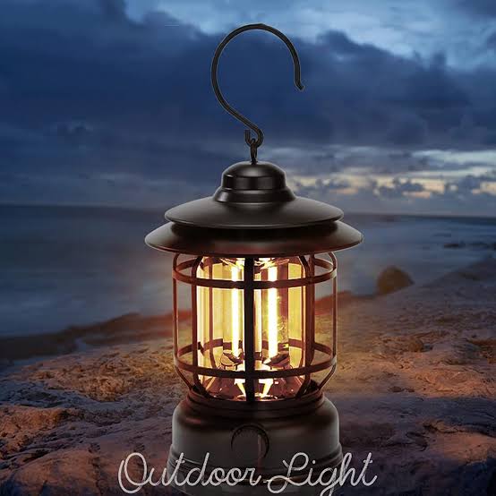 Rechargeable Dimmable Vintage Camping Lantern – 800mAh | Black & Green