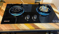 Bolesi 2-Burner Built-In Gas Hob with Sensor & Wok Burner — Tempered Glass