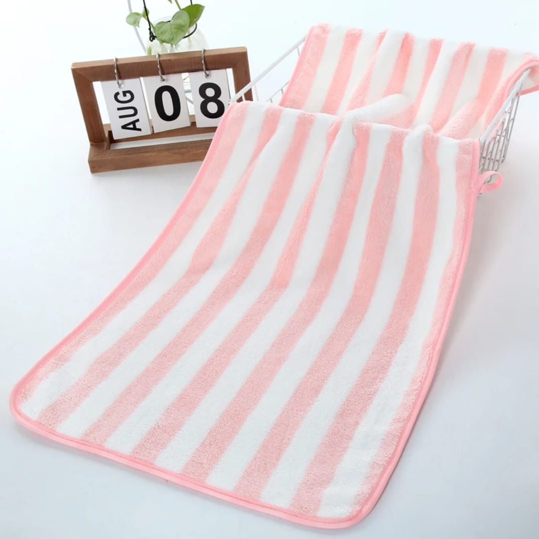 Striped Cotton Hand & Face Towel — Multiple Colours