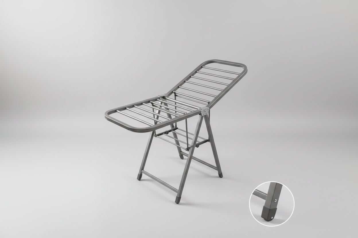 Movable Foldable Laundry Drying Rack with Wheels – 1.6m Double Layer