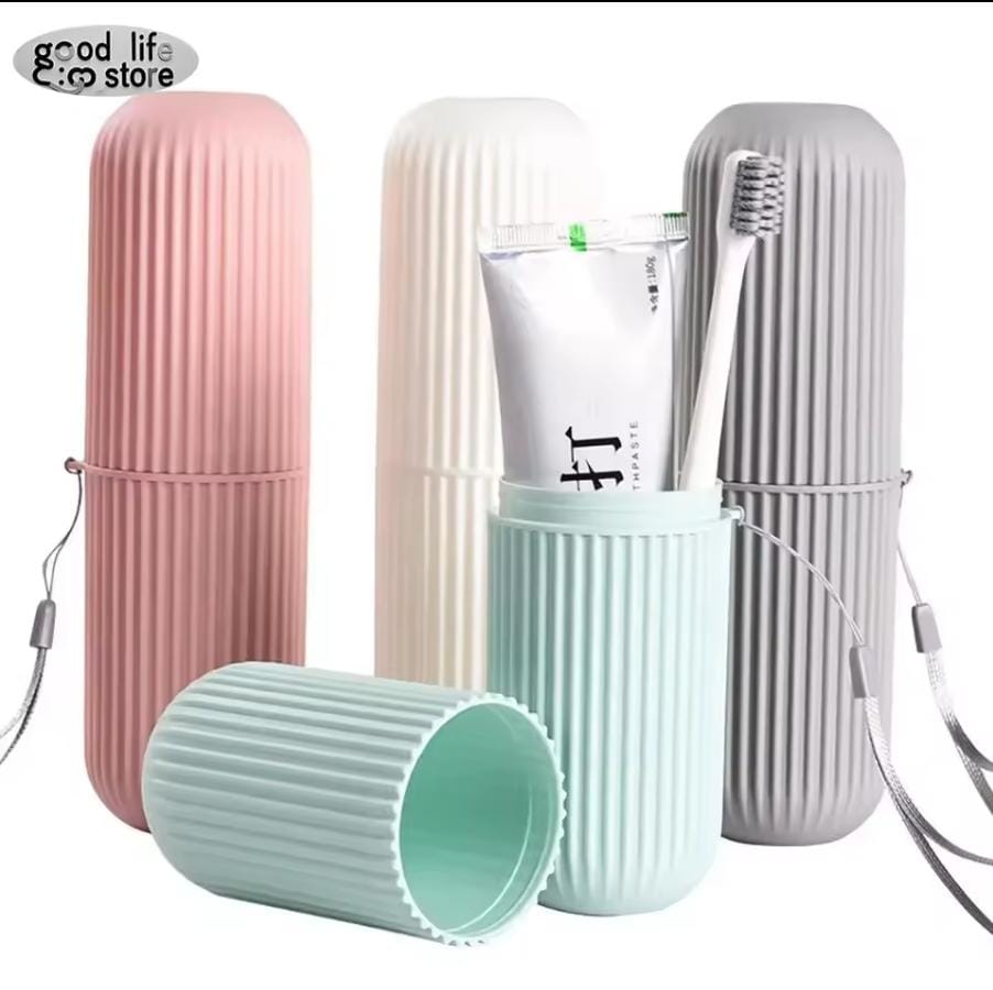 Portable Travel Toothbrush Holder Cup – 2-in-1 with Carry Strap