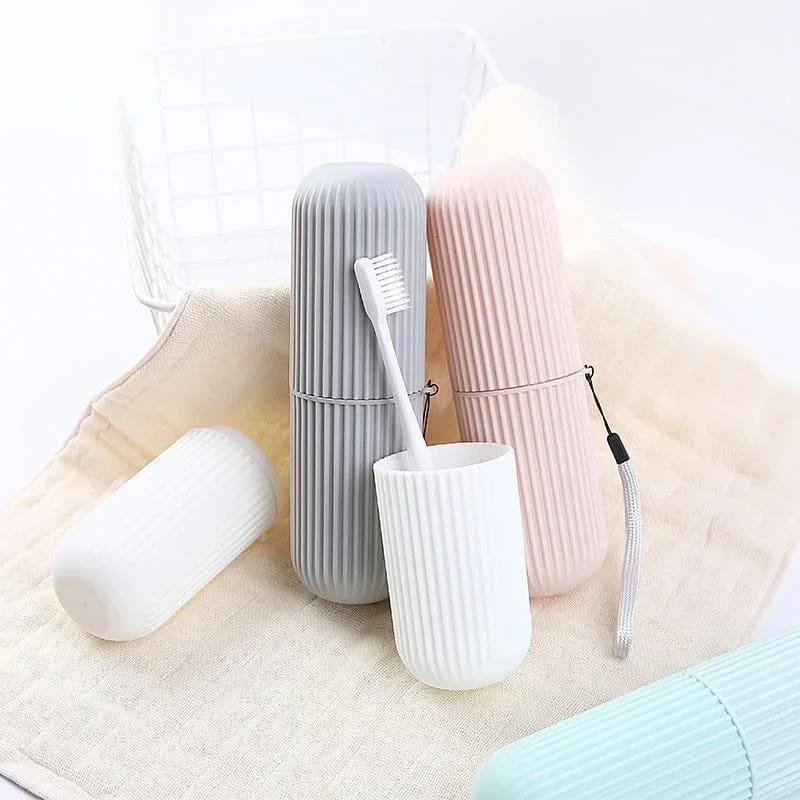 Portable Travel Toothbrush Holder Cup – 2-in-1 with Carry Strap