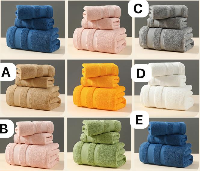 3pcs Bath Towel Set – 100% Cotton