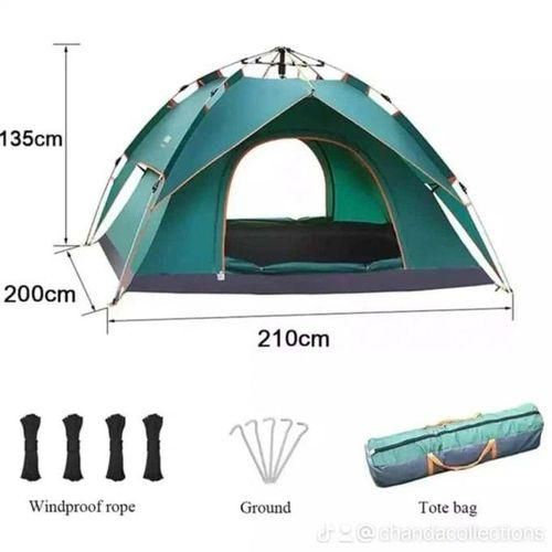 4-Person Waterproof Pop-Up Camping Tent with Carry Bag