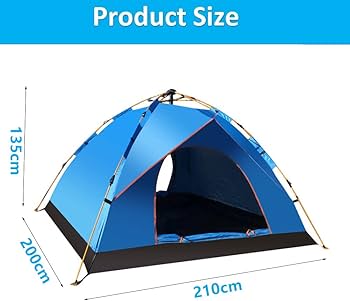 4-Person Waterproof Pop-Up Camping Tent with Carry Bag