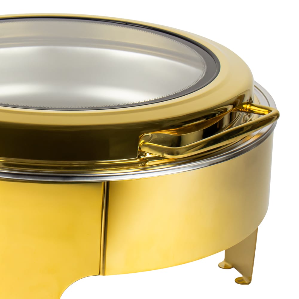6L Golden Hydraulic Chafing Dish with Glass Lid