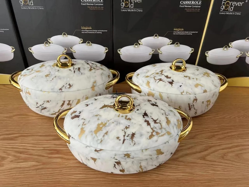 Nordic Insulated Hotpot – Marble Effect (Forever Gold)