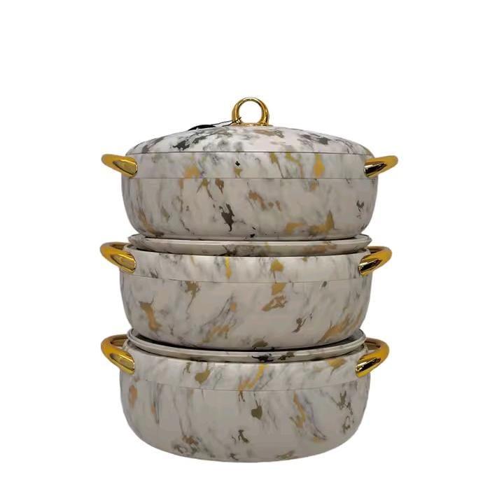 Nordic Insulated Hotpot – Marble Effect (Forever Gold)