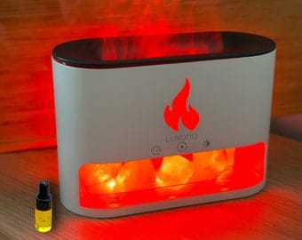 Salt Stone Fireplace Aroma Diffuser & Humidifier – 250ml with Flame Effect