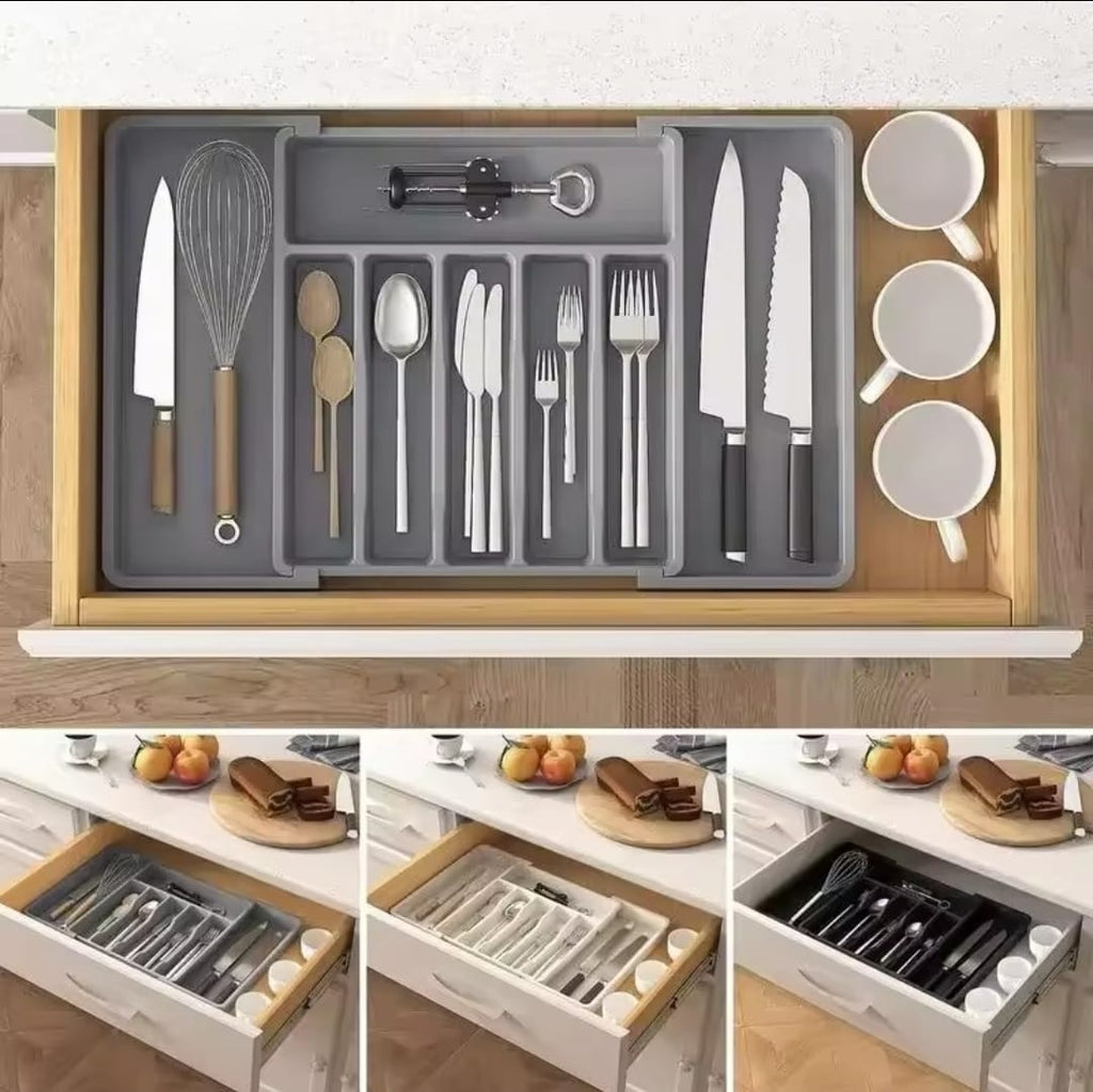 Expandable Cutlery Drawer Organizer – 8 Compartments, BPA Free