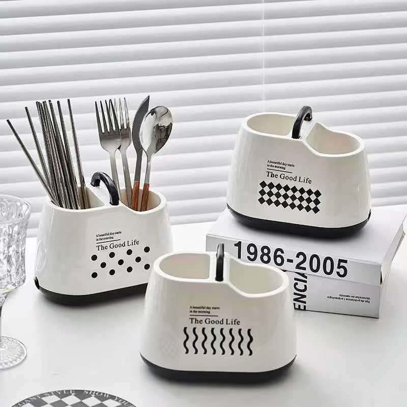 "The Good Life" Cutlery Drainer & Utensil Holder – 3-Compartment