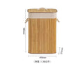 Large Capacity Foldable Bamboo Laundry Basket with Lid & Handles