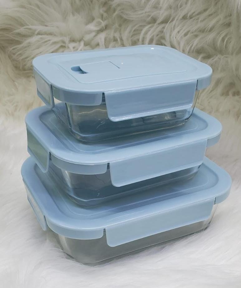 Glass Snack Box Set with Lunch Bag – Borosilicate, Microwave Safe