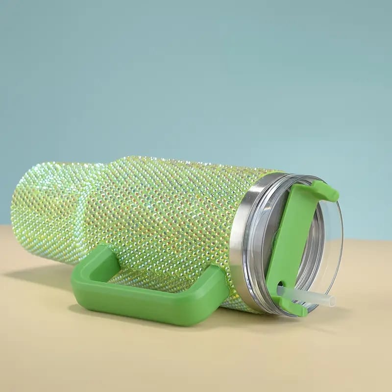 Rhinestone Shiny Insulated Tumbler Flask 1.2L | Stanley Style