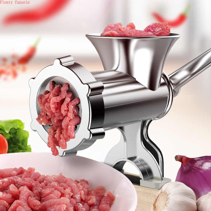 Stainless Steel Manual Meat Mincer & Grinder