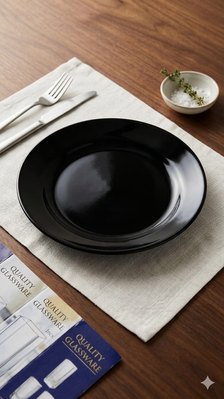Black Ceramic Dinner Plate 10.5" | Set of 6