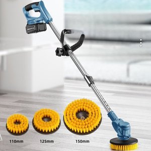 Extending Arm High Power Heavy Duty Rechargeable 3-in-1 Electric Spin Scrubber (3pc Brush Set)