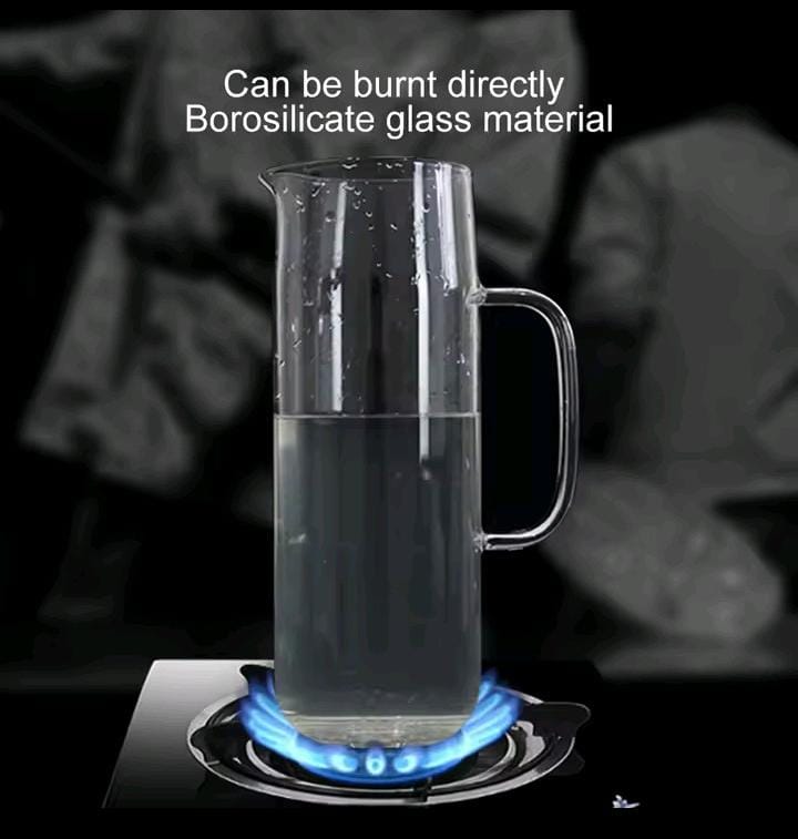 Heat Resistant Borosilicate Glass Jug 1.2L with Bamboo Lid